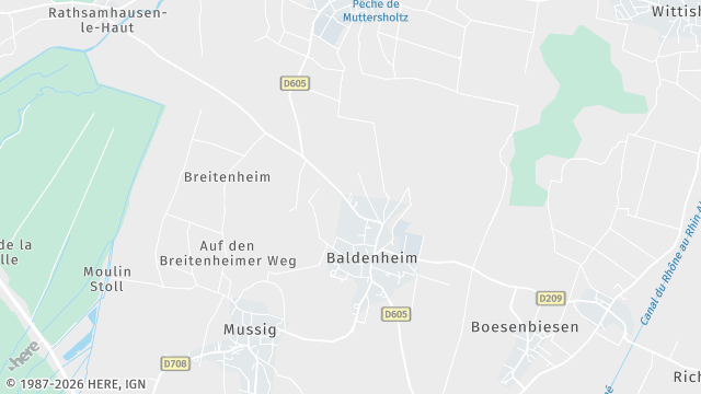 Carte de la zone d'intervention à Baldenheim