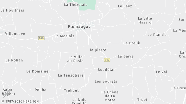 Carte de la zone d'intervention à Plumaugat