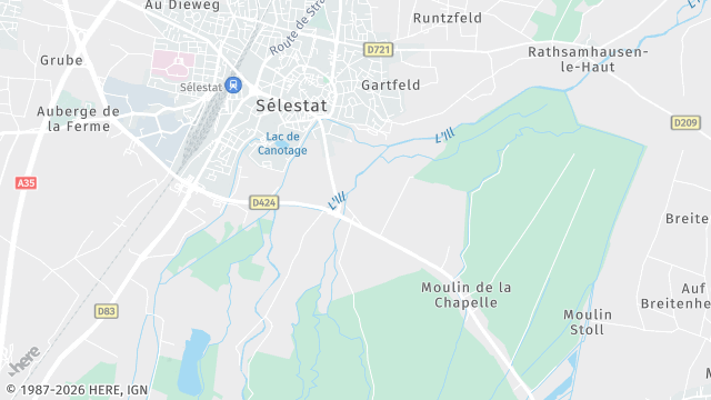 Carte de la zone d'intervention à Sélestat