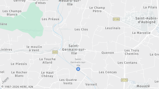 Carte de la zone d'intervention à Saint-Germain-sur-Ille