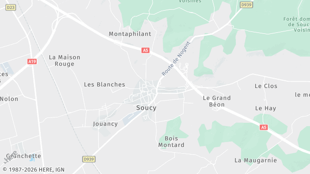 Carte de la zone d'intervention à Soucy