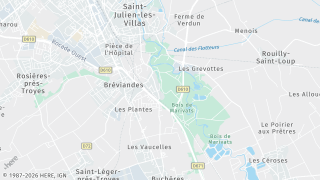 Carte de la zone d'intervention à Bréviandes