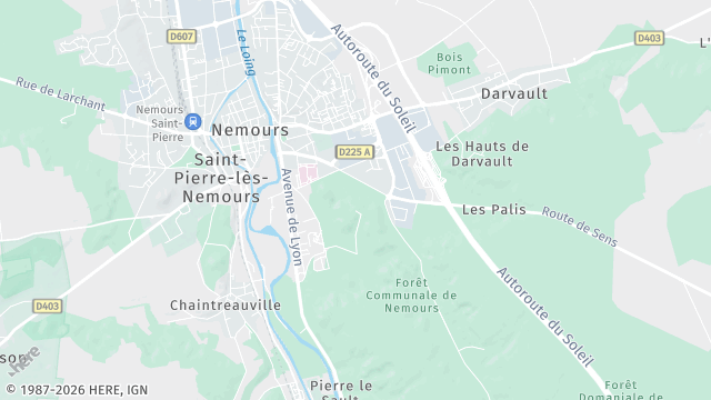 Carte de la zone d'intervention à Nemours
