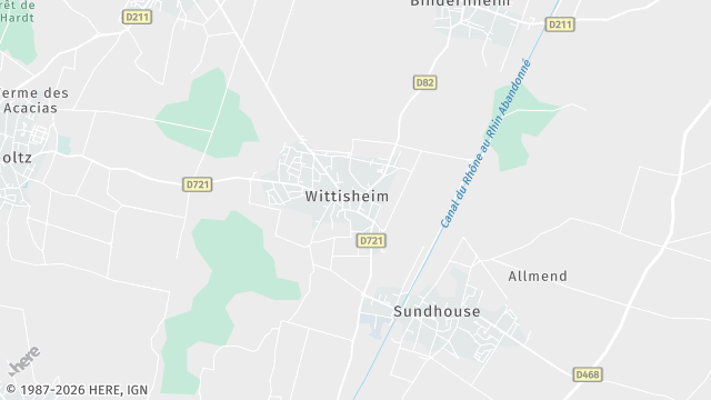 Carte de la zone d'intervention à Wittisheim
