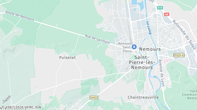 Carte de la zone d'intervention à Saint-Pierre-lès-Nemours