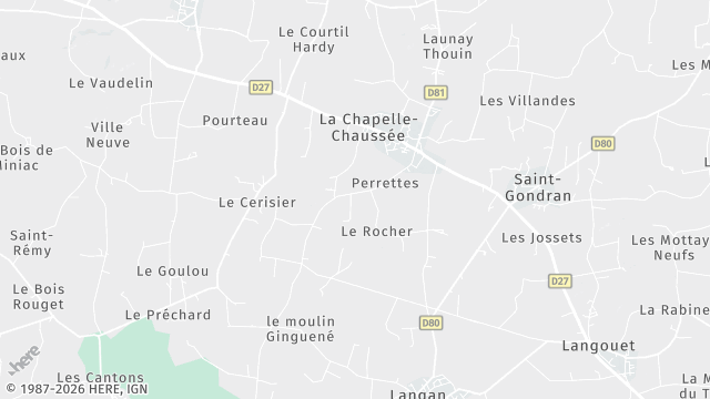 Carte de la zone d'intervention à La Chapelle-Chaussée