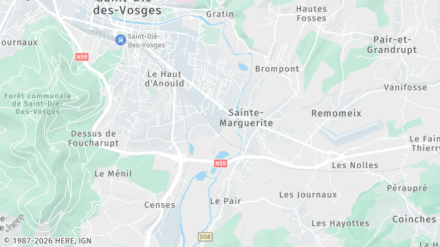 Carte de la zone d'intervention à Sainte-Marguerite