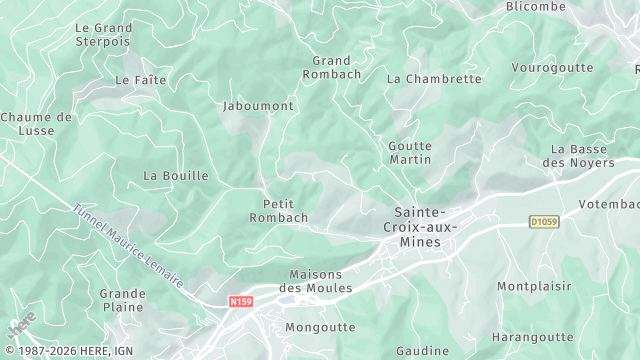 Carte de la zone d'intervention à Sainte-Croix-aux-Mines