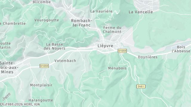 Carte de la zone d'intervention à Lièpvre