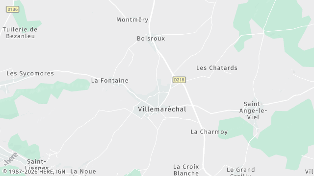 Carte de la zone d'intervention à Villemaréchal