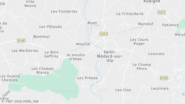 Carte de la zone d'intervention à Saint-Médard-sur-Ille