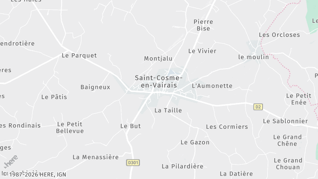 Carte de la zone d'intervention à Saint-Cosme-en-Vairais