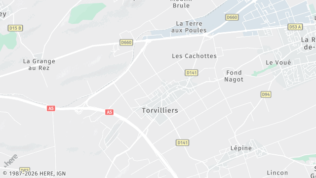 Carte de la zone d'intervention à Torvilliers