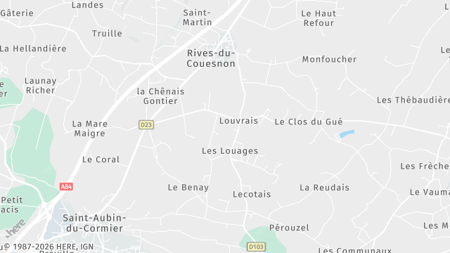 Carte de la zone d'intervention à Rives-du-Couesnon