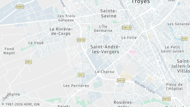 Carte de la zone d'intervention à Saint-André-les-Vergers