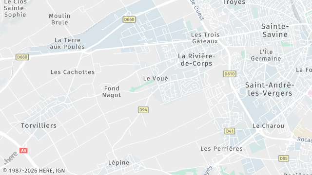 Carte de la zone d'intervention à La Rivière-de-Corps