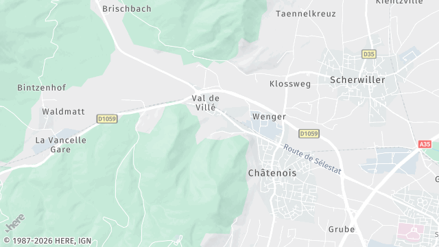 Carte de la zone d'intervention à Châtenois