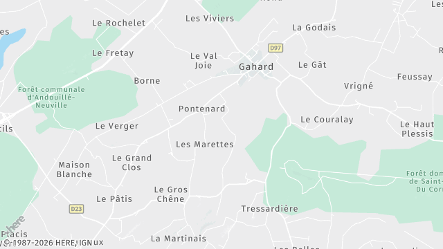 Carte de la zone d'intervention à Gahard