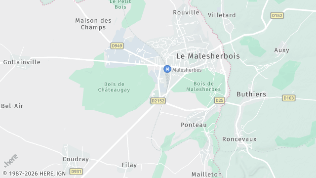 Carte de la zone d'intervention à Le Malesherbois