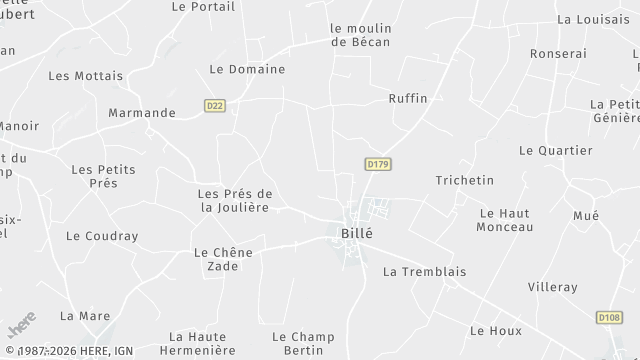 Carte de la zone d'intervention à Billé