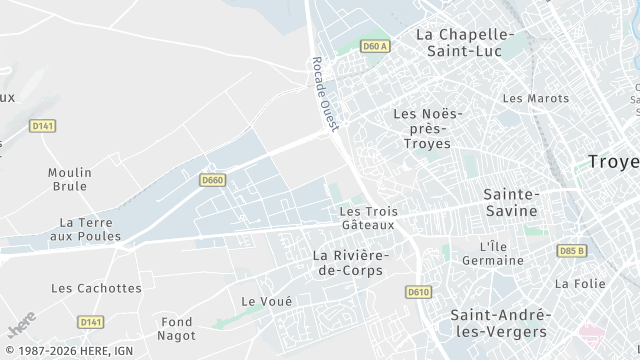 Carte de la zone d'intervention à Sainte-Savine