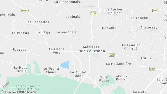 Carte de la zone d'intervention à Mézières-sur-Couesnon
