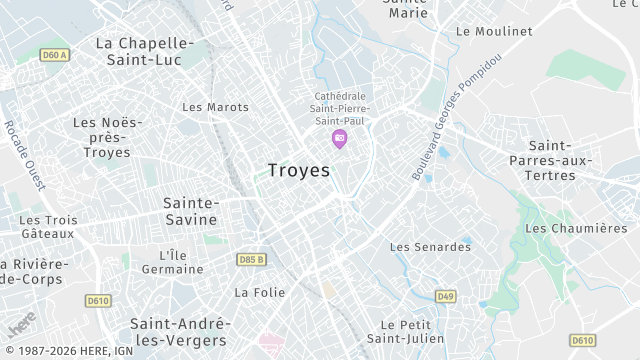 Carte de la zone d'intervention à Troyes