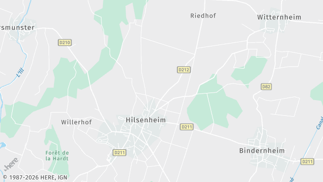 Carte de la zone d'intervention à Hilsenheim