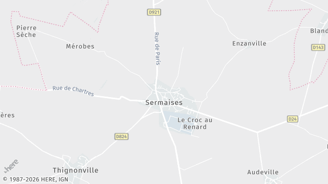 Carte de la zone d'intervention à Sermaises