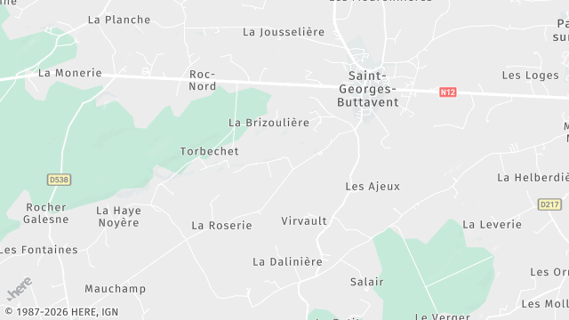 Carte de la zone d'intervention à Saint-Georges-Buttavent