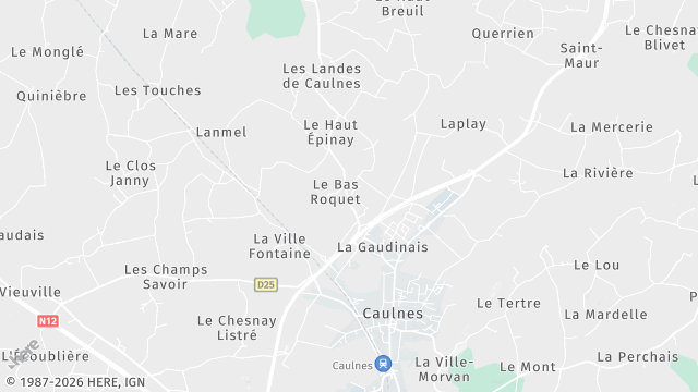 Carte de la zone d'intervention à Caulnes