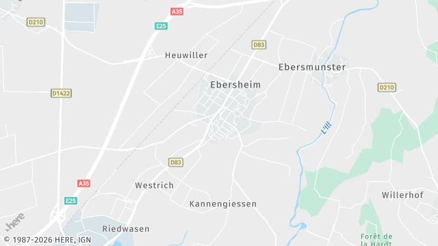 Carte de la zone d'intervention à Ebersheim