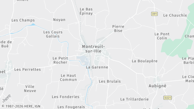 Carte de la zone d'intervention à Montreuil-sur-Ille