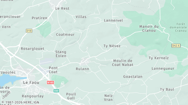 Carte de la zone d'intervention à Le Faou