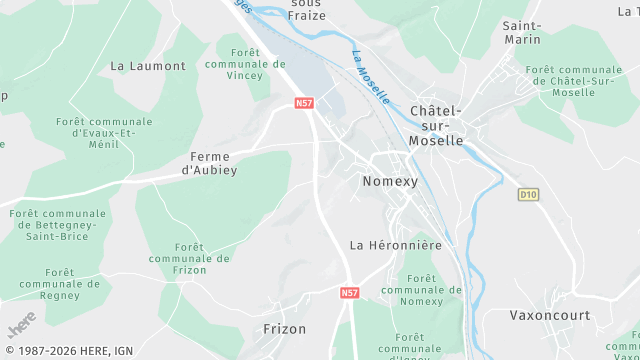 Carte de la zone d'intervention à Nomexy