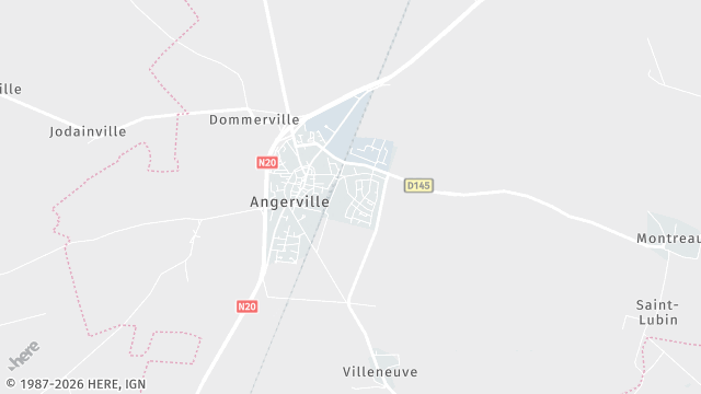 Carte de la zone d'intervention à Angerville