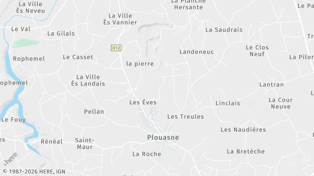 Carte de la zone d'intervention à Plouasne