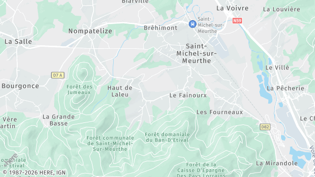 Carte de la zone d'intervention à Saint-Michel-sur-Meurthe