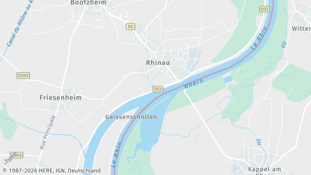 Carte de la zone d'intervention à Rhinau