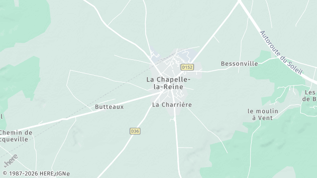 Carte de la zone d'intervention à La Chapelle-la-Reine