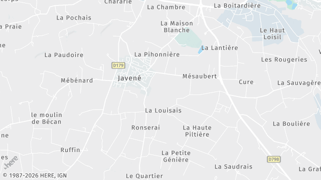Carte de la zone d'intervention à Javené