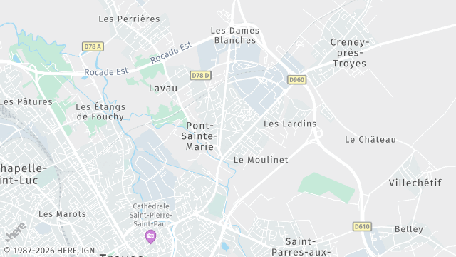 Carte de la zone d'intervention à Pont-Sainte-Marie