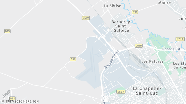 Carte de la zone d'intervention à Barberey-Saint-Sulpice
