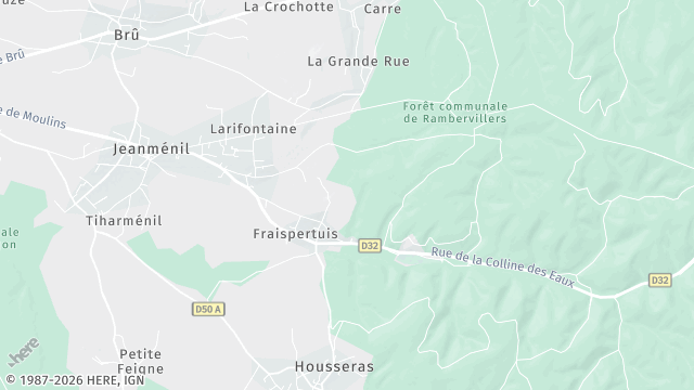 Carte de la zone d'intervention à Jeanménil