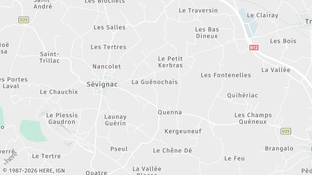 Carte de la zone d'intervention à Sévignac