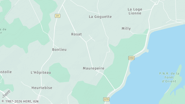 Carte de la zone d'intervention à Piney