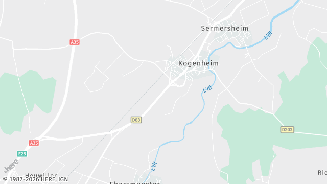 Carte de la zone d'intervention à Kogenheim