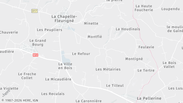 Carte de la zone d'intervention à La Chapelle-Fleurigné