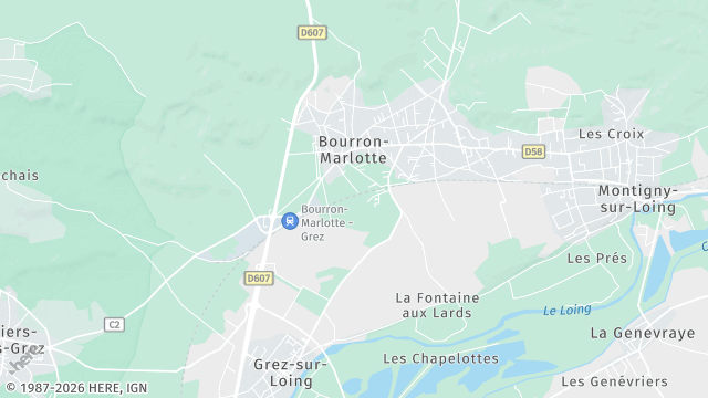 Carte de la zone d'intervention à Bourron-Marlotte