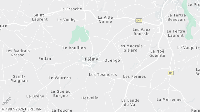 Carte de la zone d'intervention à Plémy